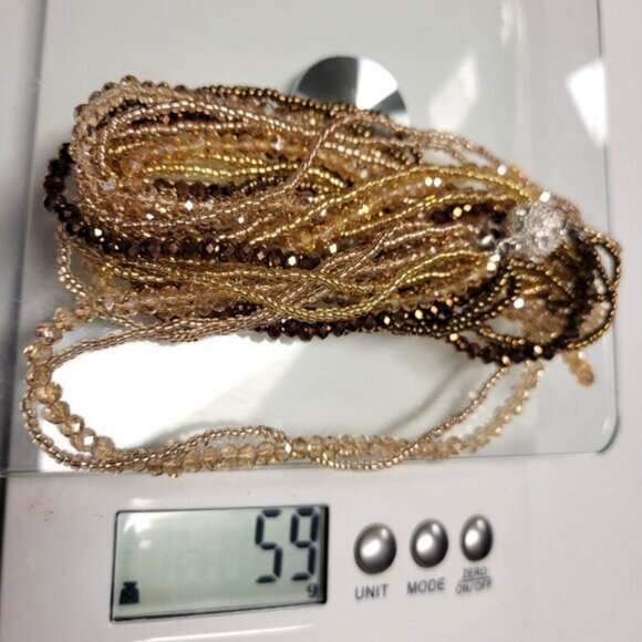 Multi Strand Braided Necklace Glass Bead Braided Necklace Beaded Twist Necklace - Picture 9 of 9